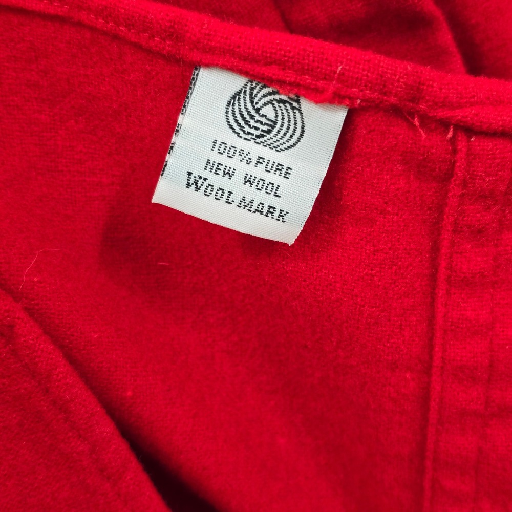 Pendleton Vintage Red 100% Virgin Wool Button Down Shirt Mens Large USA Fabric - Picture 7 of 8